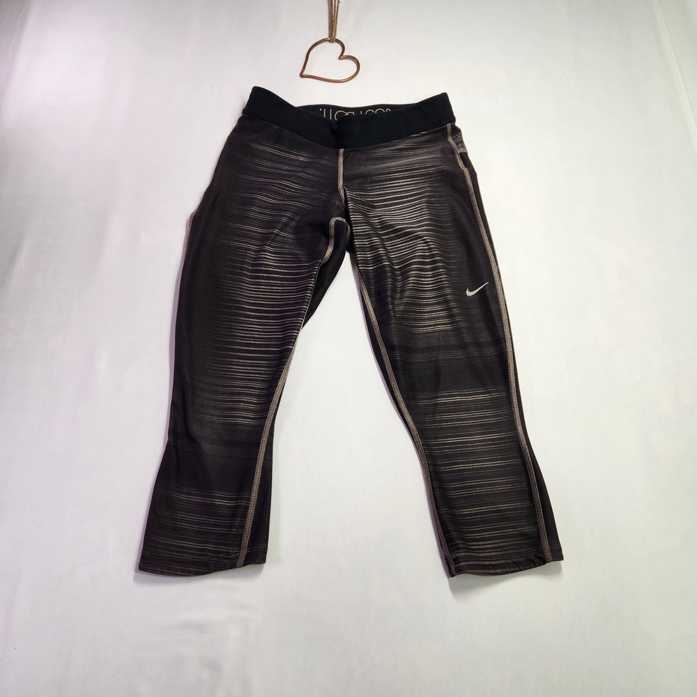 ⭐️Nike Dri FIT Flash Reflective Running Leggings Black Striped Workout Crop Sm